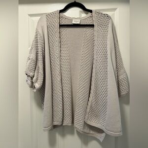 Wrap London 100% Cotton Cable Knit Cardigan in Tan Size 18